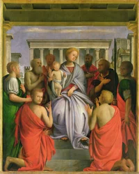 Madonna und Kind mit acht Heiligen, 1520er Jahre